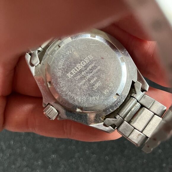 KRIEGER SPORT SILVER WHITE WATCH ADULT UNISEX CERTIFIED SWISS CHRONOMETER - Picture 6 of 8